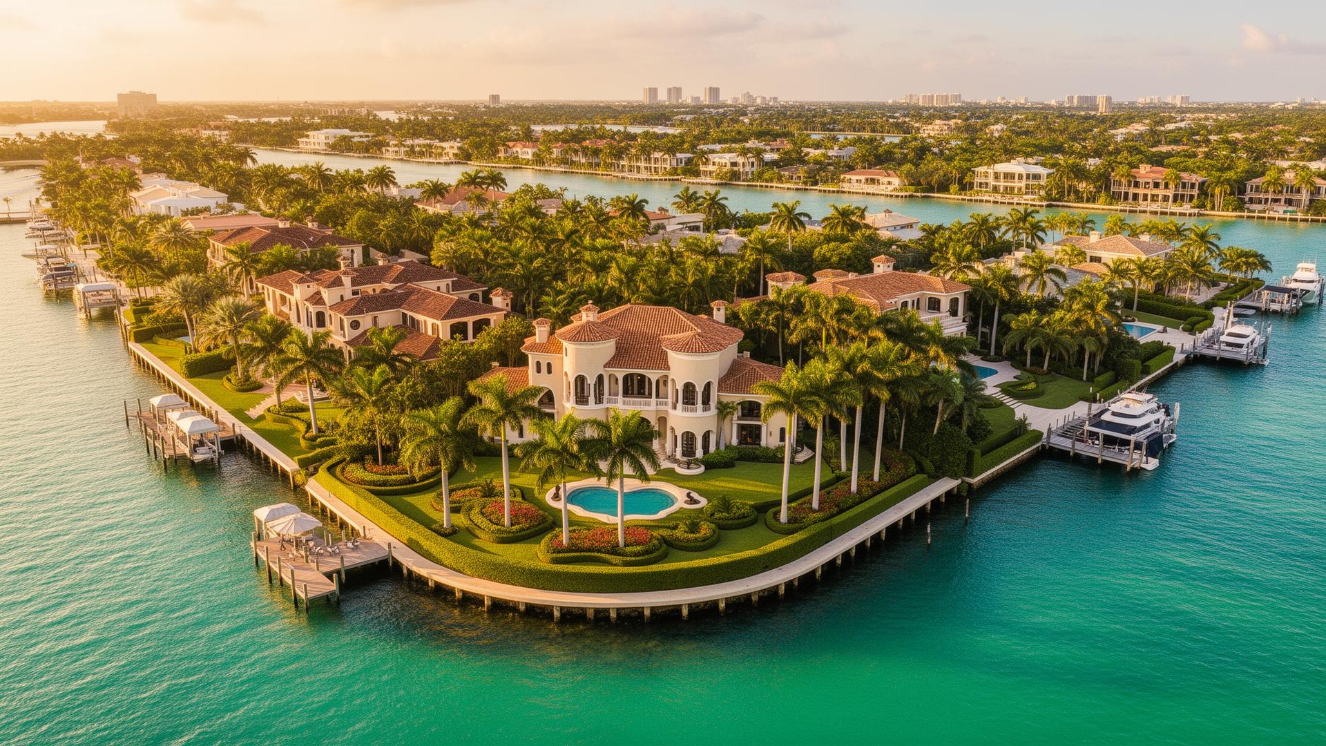 Palm Beach Island & Estate Views — Palm Beach yacht charter